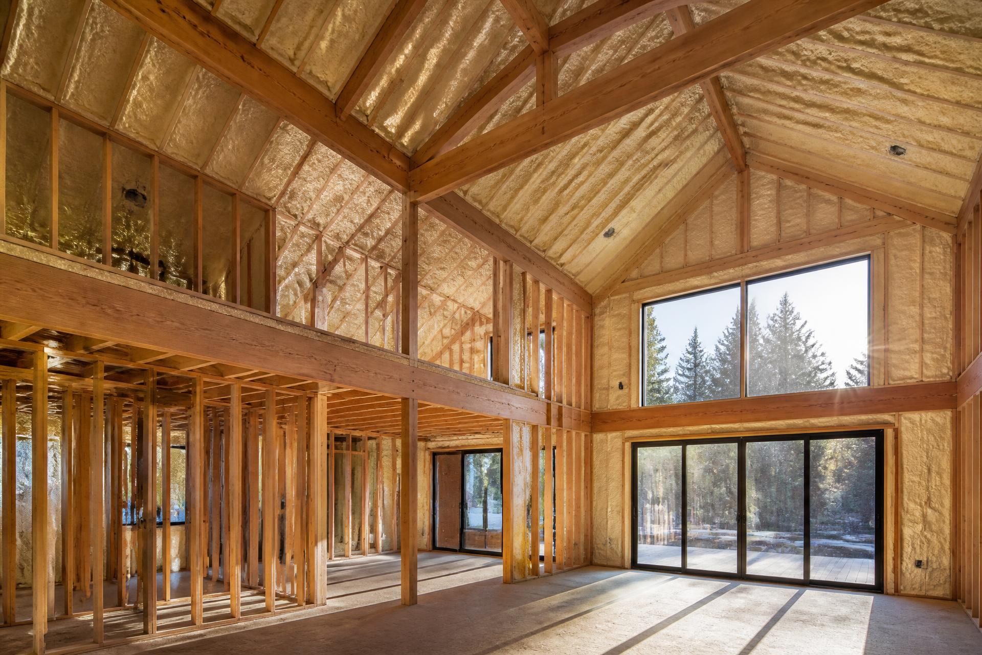 Luxury home interior insulated with premium spray foam